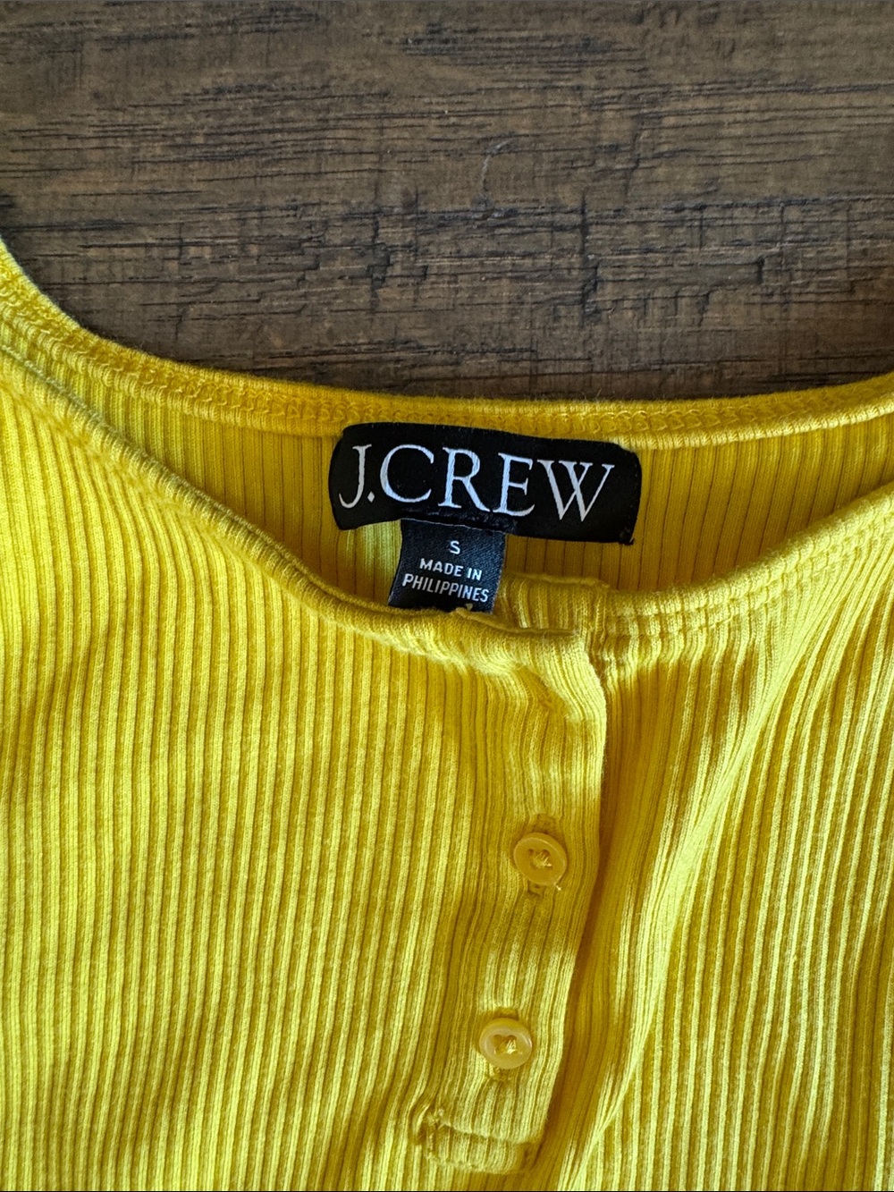 J. Crew Bright Yellow Ruffle Strap Ribbed Tank - Picture 2 of 2